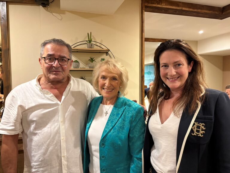 Mr & Mrs Zamani with Steps Patron Rosemary Conley at a Steps fundraising dinner held at Zamanis Restaurant